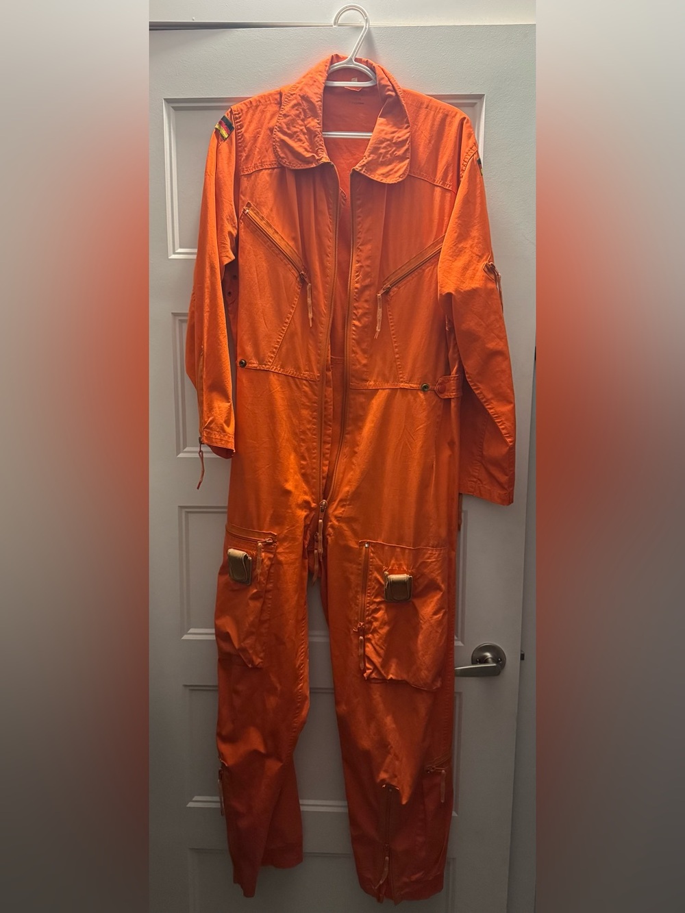 Orange flightsuit jumpsuit